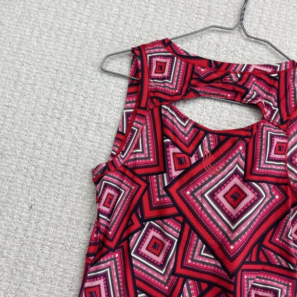 Lole Tank Top Tennis Knit V neck Shirt Women’s Small Psychedelic Boho Red AOP - Picture 11 of 14